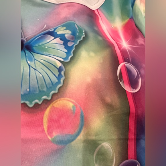 🌈 🦋 PJs OR Loungewear - 2 Pc Set! Short Sleeve Tunic Top & Pink Pants - Picture 7 of 12